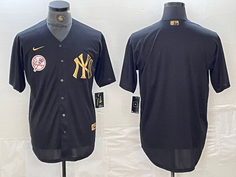 Men New York Yankees Blank Black gold 4 th generation Nike 2024 MLB Jersey style 3